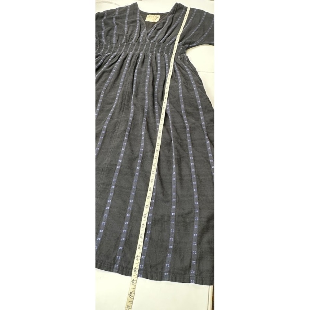 Ace & Jig Dress Womens 1X Black Blue V Neck Midi Comfort Boho Minimalist Indie - Picture 12 of 14